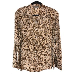 Vintage Tribal 100% Silk Blouse, Size 16W